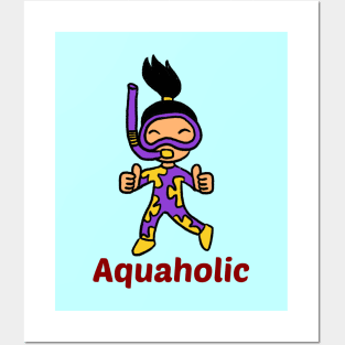 Aquaholic - Swimming Pun Posters and Art